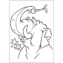 página para colorear: Colorear el elefante Hatha del libro de la jungla