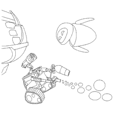 página para colorear: WALL-E y Eva de WALL-E para colorear