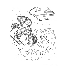 página para colorear: Colorear Valli y Eva en el espacio