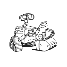 página para colorear: Robot para colorear WALL-E de la caricatura