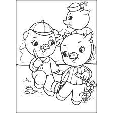 Colorear tres piglets