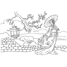 pagina da colorare: La principessa colorante della Cina nel Regno di Fairytale