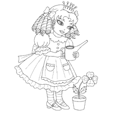 Princess Alina takes care of flowers