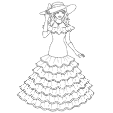 Princesa Magdalena en un hermoso vestido y sombrero