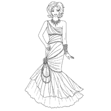 Colorante princesa Angelica en un vestido elegante