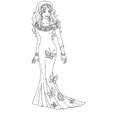 Princesa Marianne en un hermoso vestido con mariposas