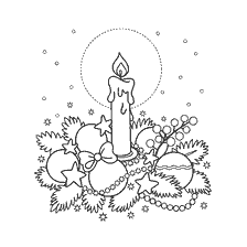 Candle on New Year's decoration