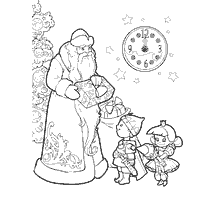 Santa Claus gives gifts