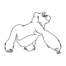 coloring page: Gorilla Kala, character from the cartoon Tarzan