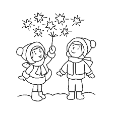 Children with Bengali lights