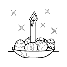 Easter coloring book with eggs and candle