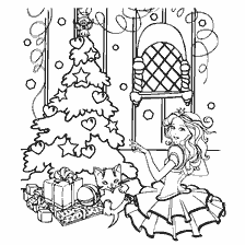 Princess at the Christmas tree
