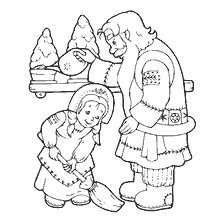 Snow Maiden maak die hut skoon
