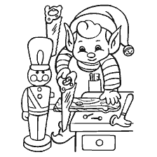 Malen Elf, der Geschenke macht