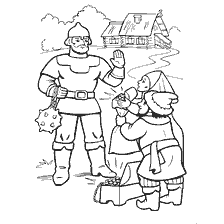 coloring page: Illustration from the coloring book “Russian folk tales” – the characters refuse the award