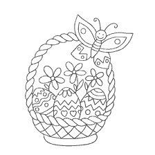 Panier de Pâques avec oeufs
