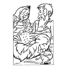 coloring page: Coloring picture of grandparents and golden testicle