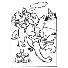 coloring page: Illustration to the Russian folk tale Broken unbeaten luck