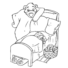 coloring page: Bear and Mashenka in the drawing from the coloring book