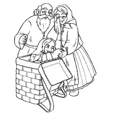 coloring page: Illustration by Mashenka and Grandparents