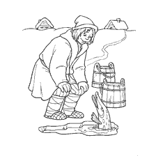 coloring page: Picture for coloring with Emeles and pike