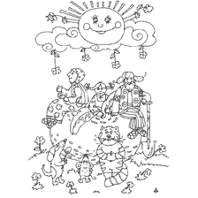 coloring page: Coloring based on the Russian folk tale pulled the turnip