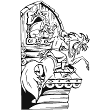 coloring page: Illustration from the coloring book Russian folk tales: Princess in the chamber