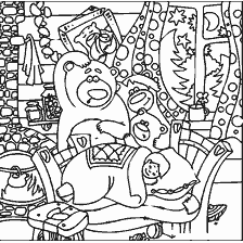 coloring page: Coloring: Three Bears from Russian Folk Tales