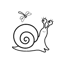 Snail on the coloring book