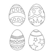 Easter coloring books with painted eggs