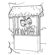 Kakkerlak achter de barman in Monsters vs. Aliens kleurboek