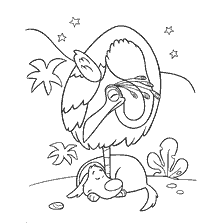 página para colorear: Colorear con un pájaro y un perro de la caricatura Up!