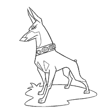 página para colorear: Colorear a Doberman de los dibujos animados Up!