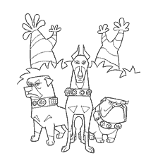 página para colorear: Seguridad de los dibujos animados Up! - Colorear con perros