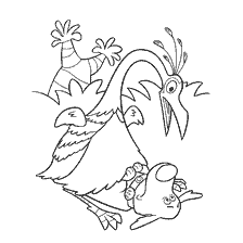 página para colorear: Colorear con el personaje Duck de los dibujos animados Up!