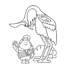 página para colorear: Russell con chocolate y una grúa de los dibujos animados Up!