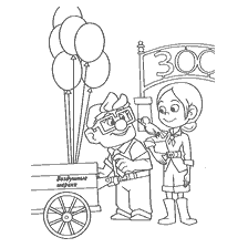 página para colorear: Colorear con Karl y Ellie de los dibujos animados Oops!