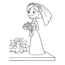 página para colorear: Colorear la novia de Ellie de la película Up!