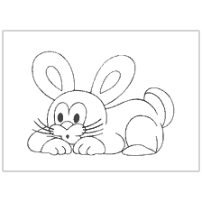 Coloring Rabbit from the cartoon Mole (Krtek)