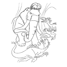 Mammoth Manny and the Dinosaurs in Coloring Book