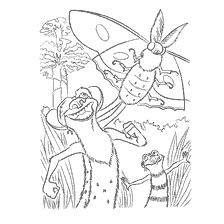 Buck and butterfly coloring Ice Age 3: Dinosaur Age