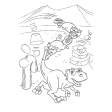 Barbarians play with dinosaurs in the Ice Age