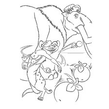 Coloring from the film Ice Age 3: Dinosaur Age with Buck
