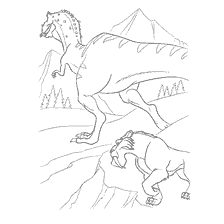 Coloring with Tiger Diego and Dinosaur from Ice Age 3
