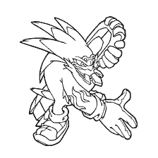 Stormtekening van Sonic X voor kleuren