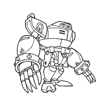 Robot Omega uit de serie Sonic X in kleuring
