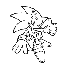 Sonic van Sonic kleuren X met een opgeheven duim
