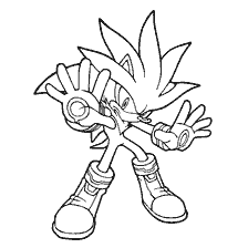 Silver's karakter van Sonic X kleuren in lijnstijl