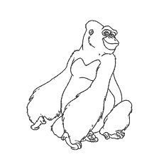 coloring page: Coloring of the Kala gorilla from the cartoon Tarzan