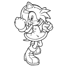 Het kleuren van Amy Rose van Sonic X